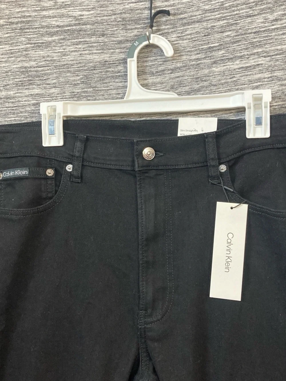 Calvin Klein Men's Slim Straight Jeans in Black